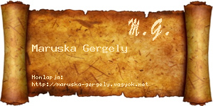 Maruska Gergely névjegykártya